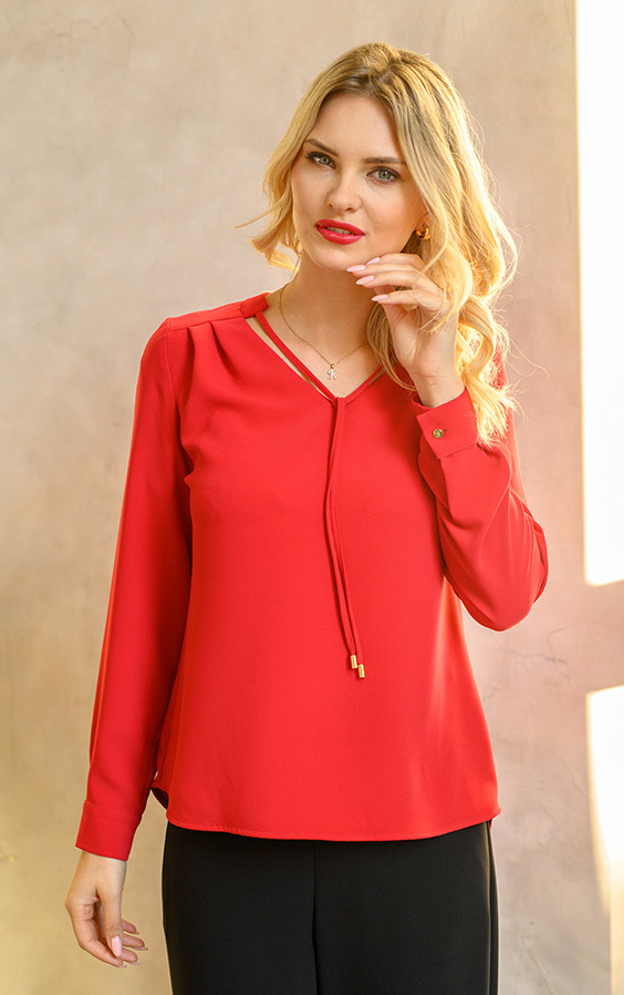 Kaskada producent odzieży damskiej bluzka Ania czerwona